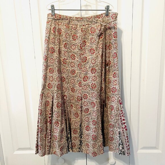 Charter Club Dresses & Skirts - Charter Club-Women's Sz 10P 100% Cotton-Pleated Bottom-Flowy-Lined-Red/Tan/Bl
